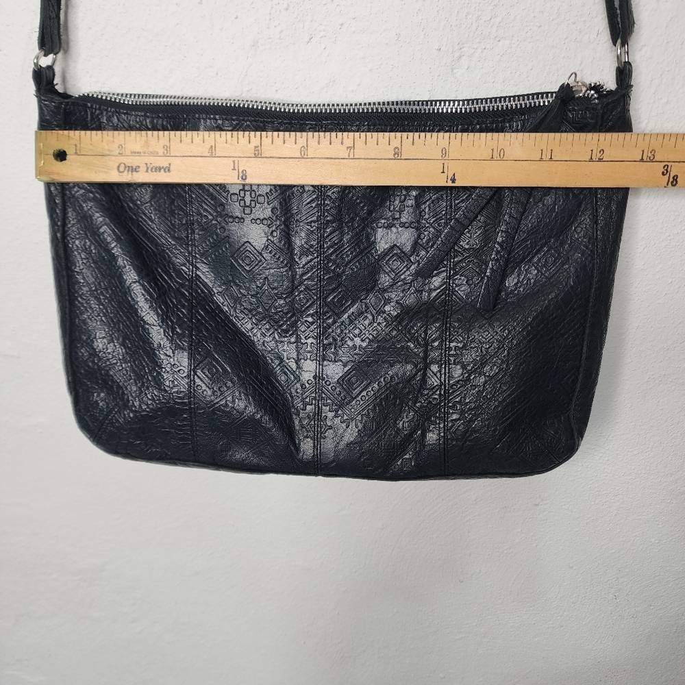 Day & Mood Black Embossed Leather Crossbody - Picture 13 of 15